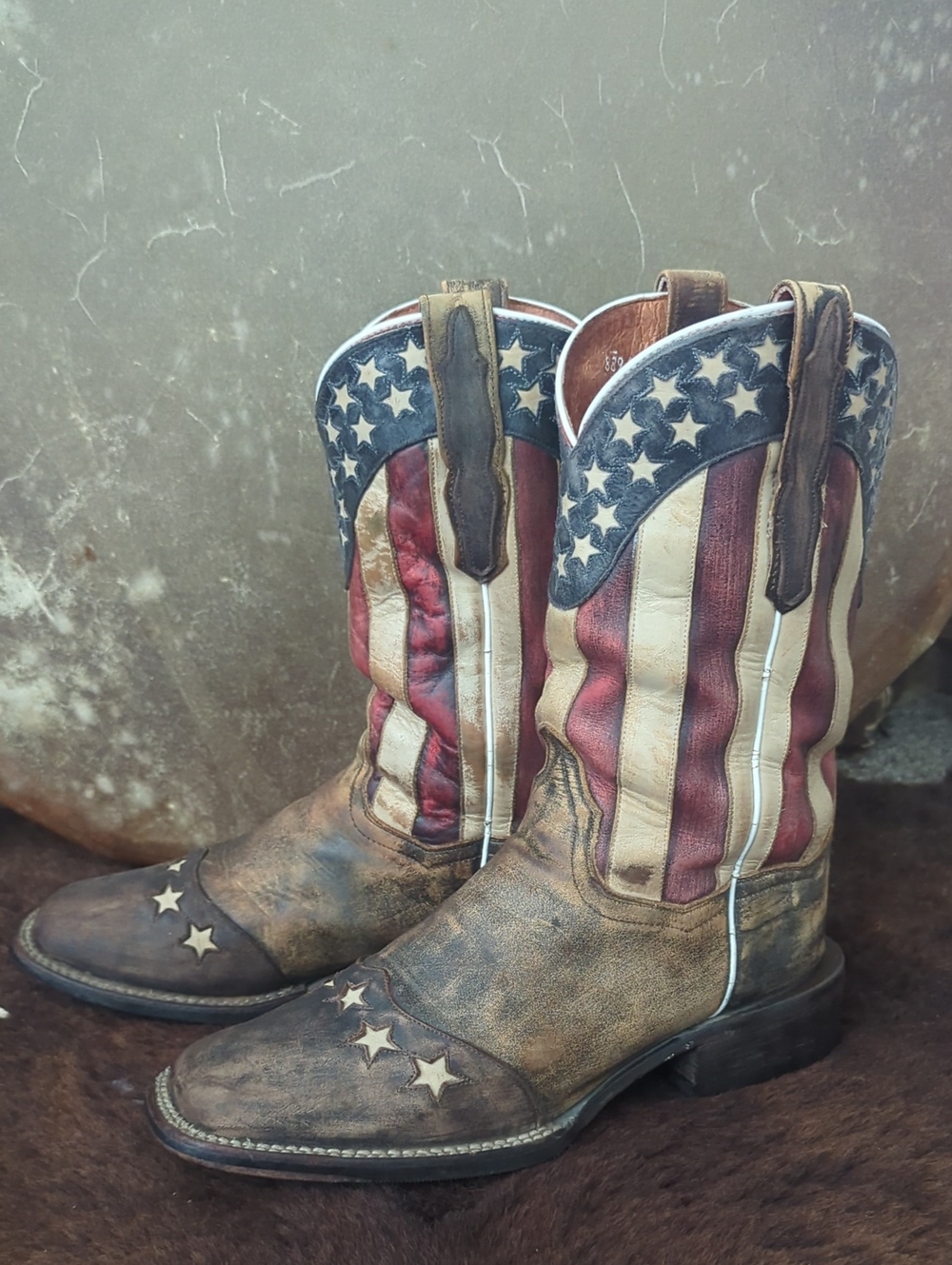 DAN POST DP3914 "Betsy" American Flag cowgirl western boots square toe sz 8.5 - Picture 3 of 15